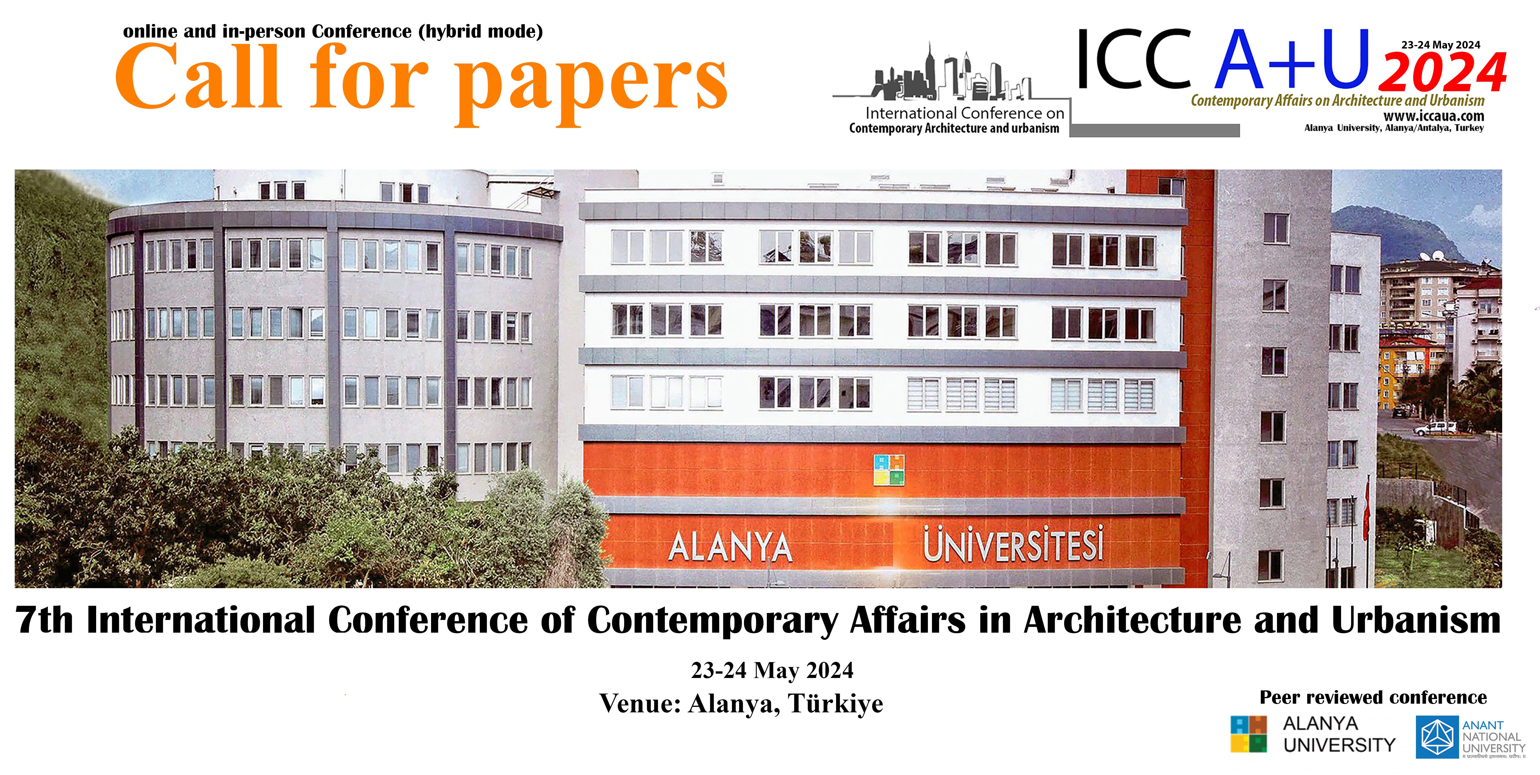 6th International conference of Contemporary Affairs on Architecture and Urbanism 2023 ICCAUA ALANYA HEP UNIVERSITY